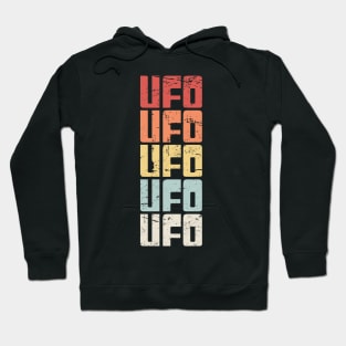 Retro 70s UFO Alien Text Hoodie